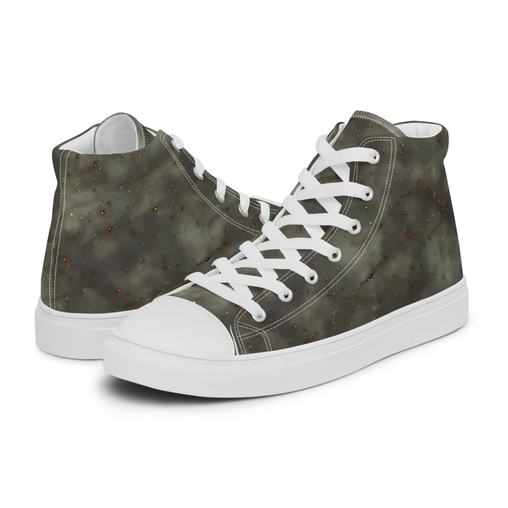 Ashen Constellation on Women's High Top Canvas Shoes — Left
