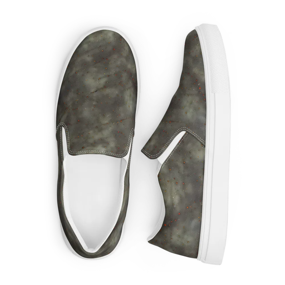 Ashen Constellation on Men's Slip-On Canvas Shoes — Front