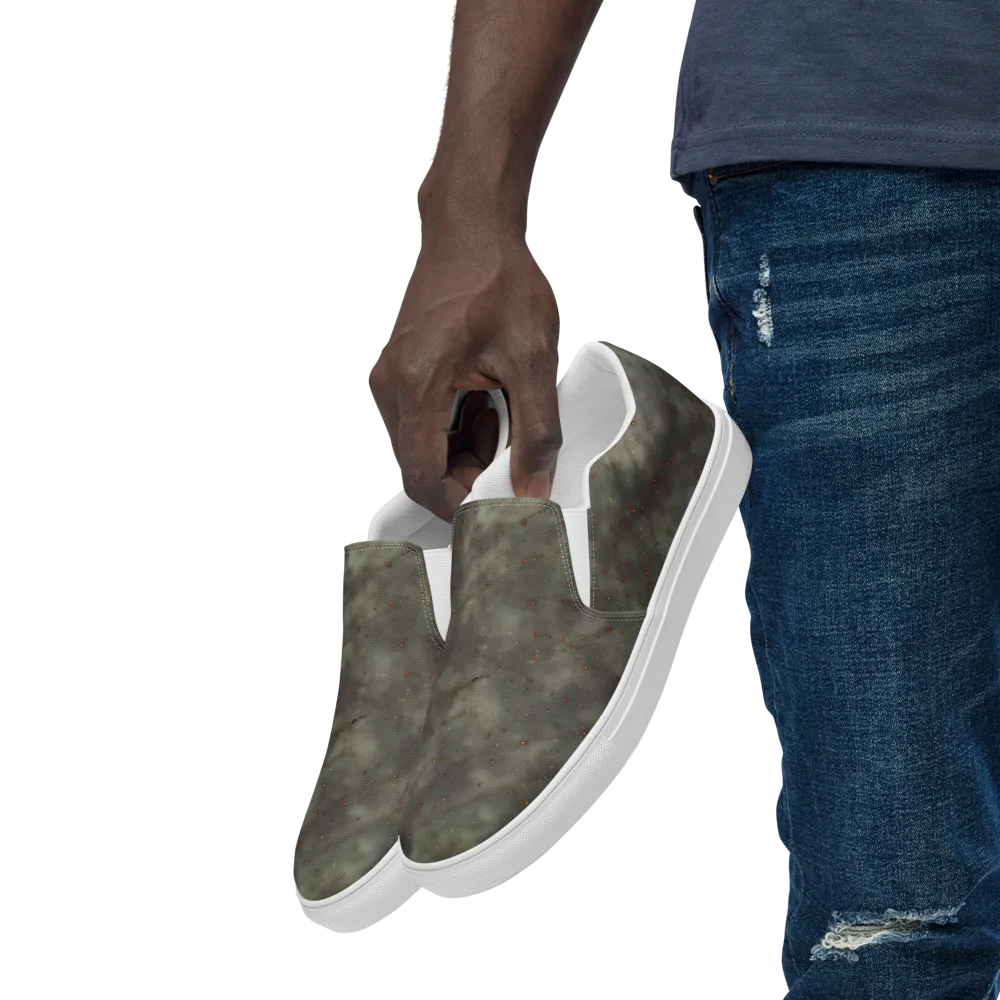 Ashen Constellation on Men's Slip-On Canvas Shoes — Left Front