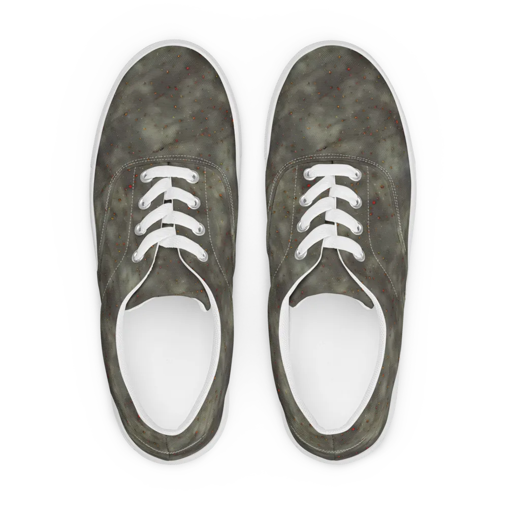 Ashen Constellation on Men's Lace-Up Canvas Shoes — Front