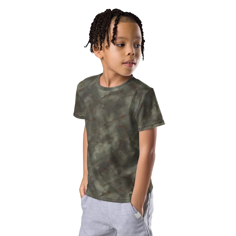Ashen Constellation on Kids Crew Neck T-Shirt — Left Front