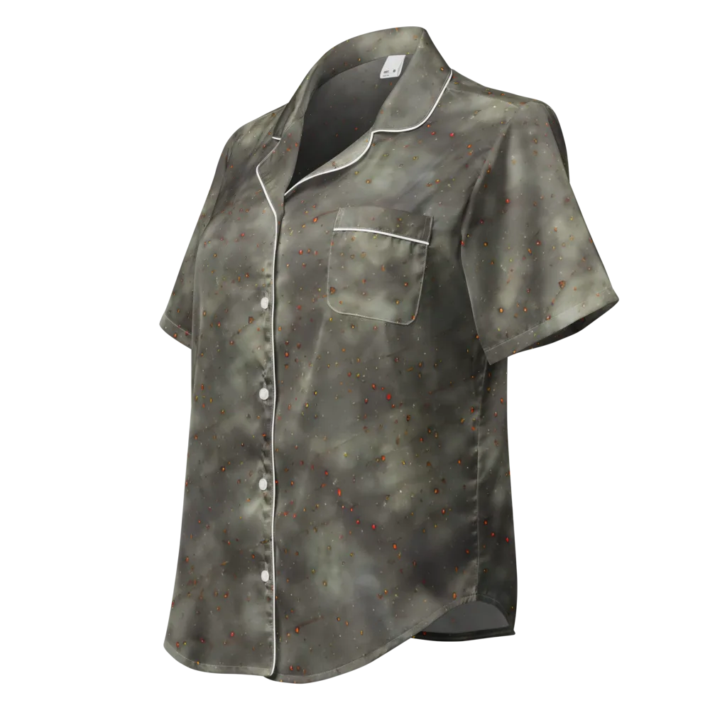 Ashen Constellation on Women's Short Sleeve Pajama Top — Left Front