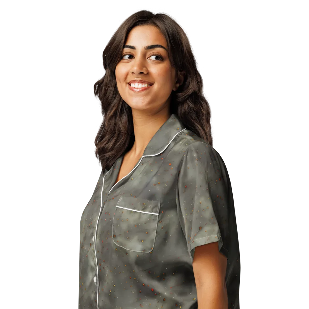 Ashen Constellation on Women's Short Sleeve Pajama Top — Left Front