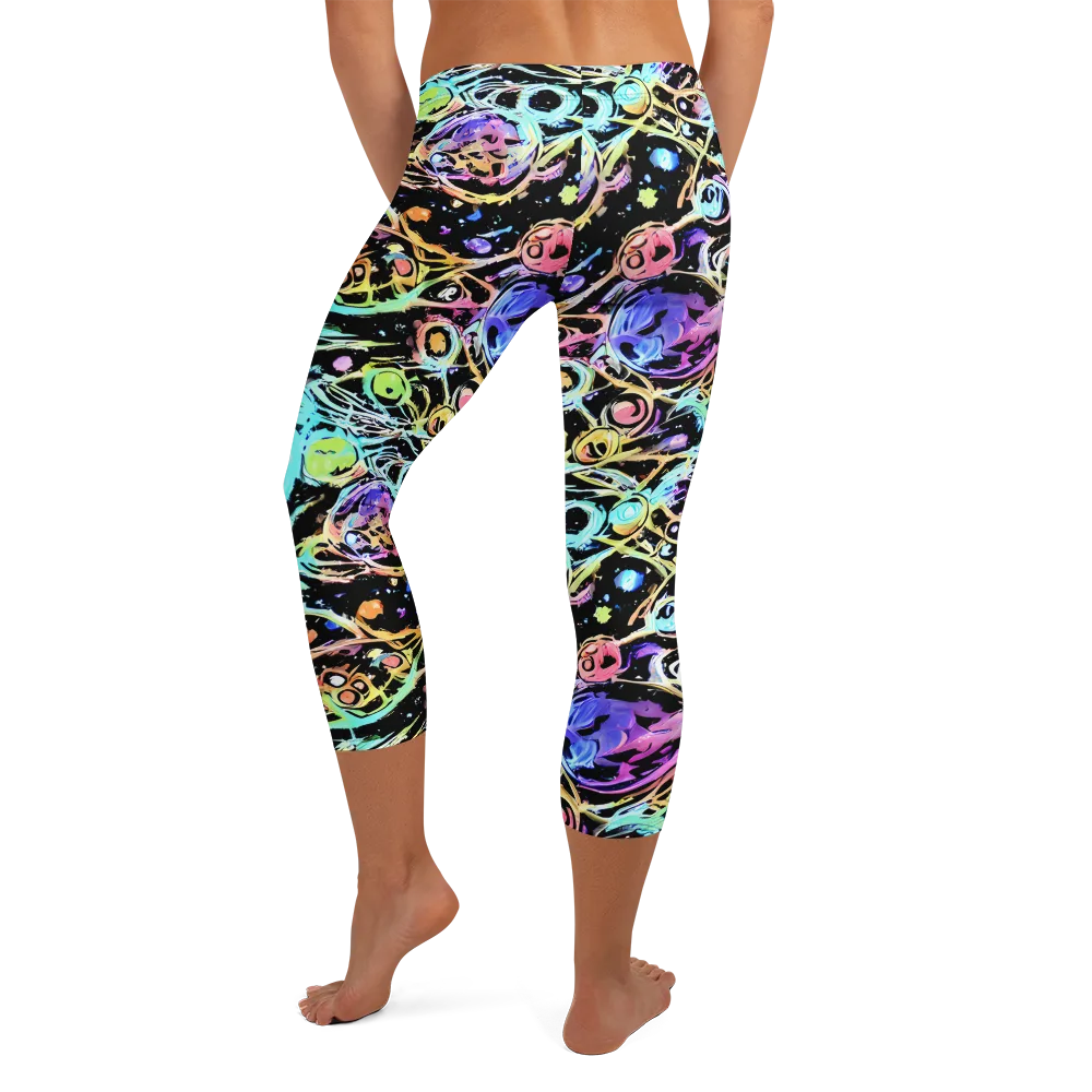 Galactic Jelly on Capri Leggings — Back
