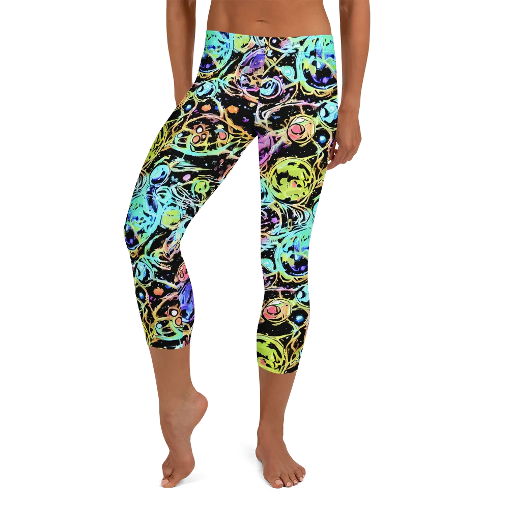 Galactic Jelly on Capri Leggings — Front