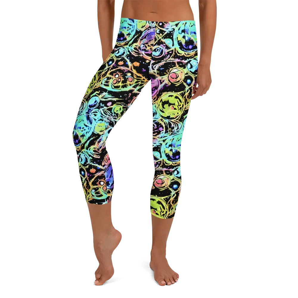 Galactic Jelly on Capri Leggings — Front
