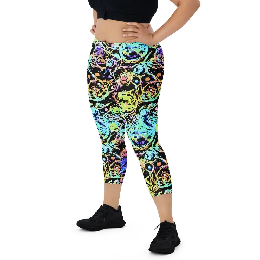 Galactic Jelly on Capri Leggings — Front