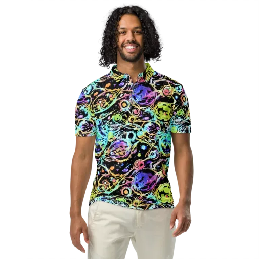 Galactic Jelly on a Men's Slim Fit Polo Shirt