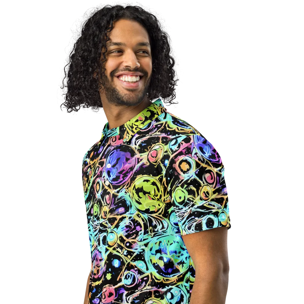 Galactic Jelly on Men's Slim Fit Polo Shirt — Left Front