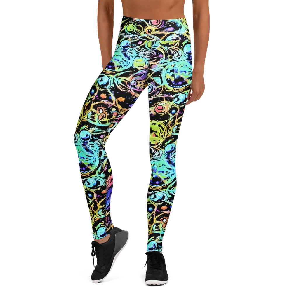 Galactic Jelly on Yoga Leggings — Front