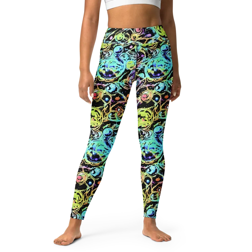Galactic Jelly on Yoga Leggings — Front