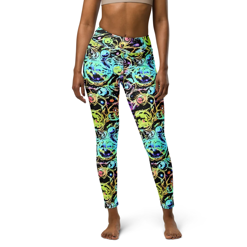 Galactic Jelly on Yoga Leggings — Front