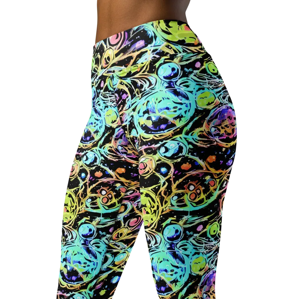 Galactic Jelly on Yoga Leggings — Left Front
