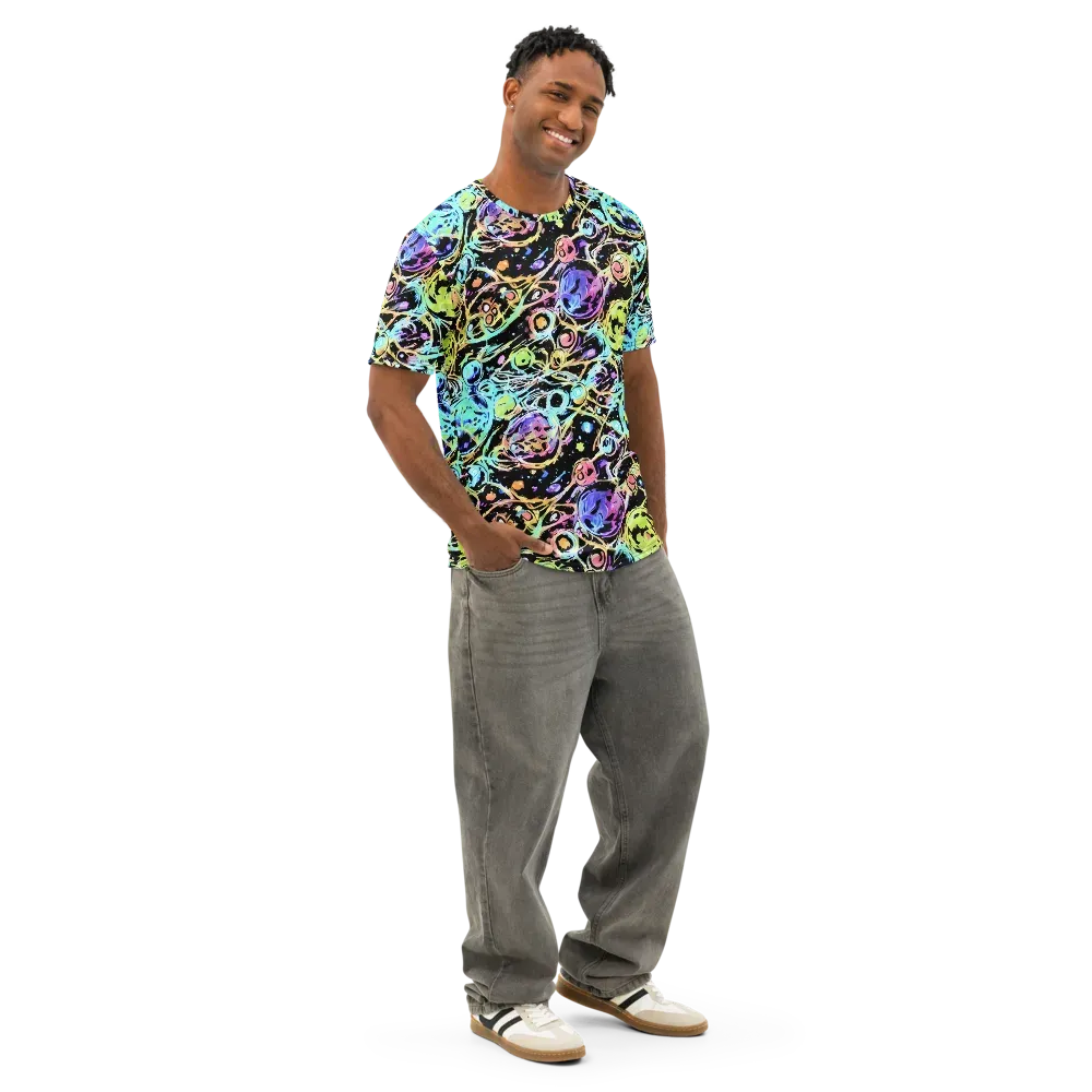 Galactic Jelly on Men's Cotton Crew Neck T-Shirt — Right Front