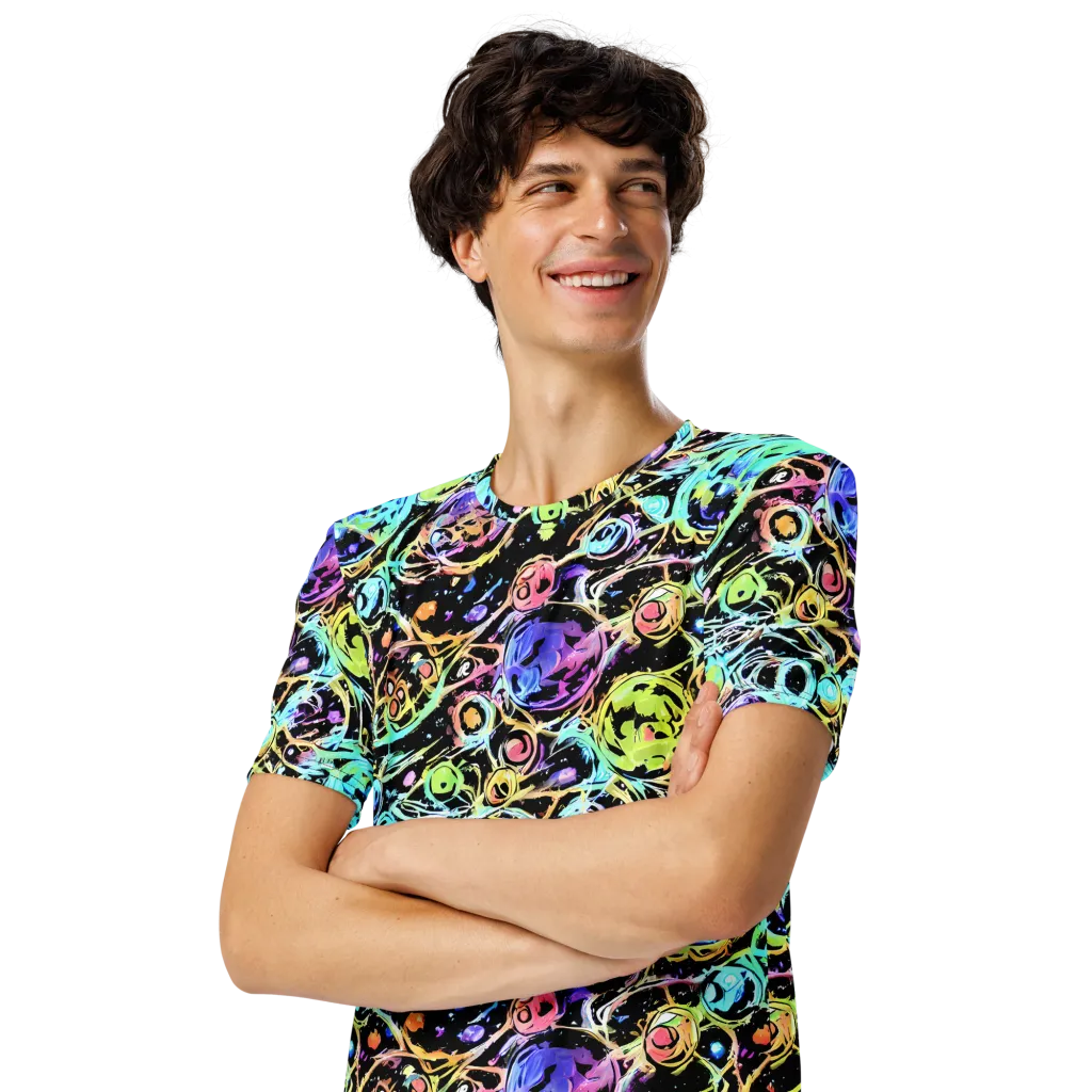 Galactic Jelly on Men's Crew Neck T-Shirt — Left Front