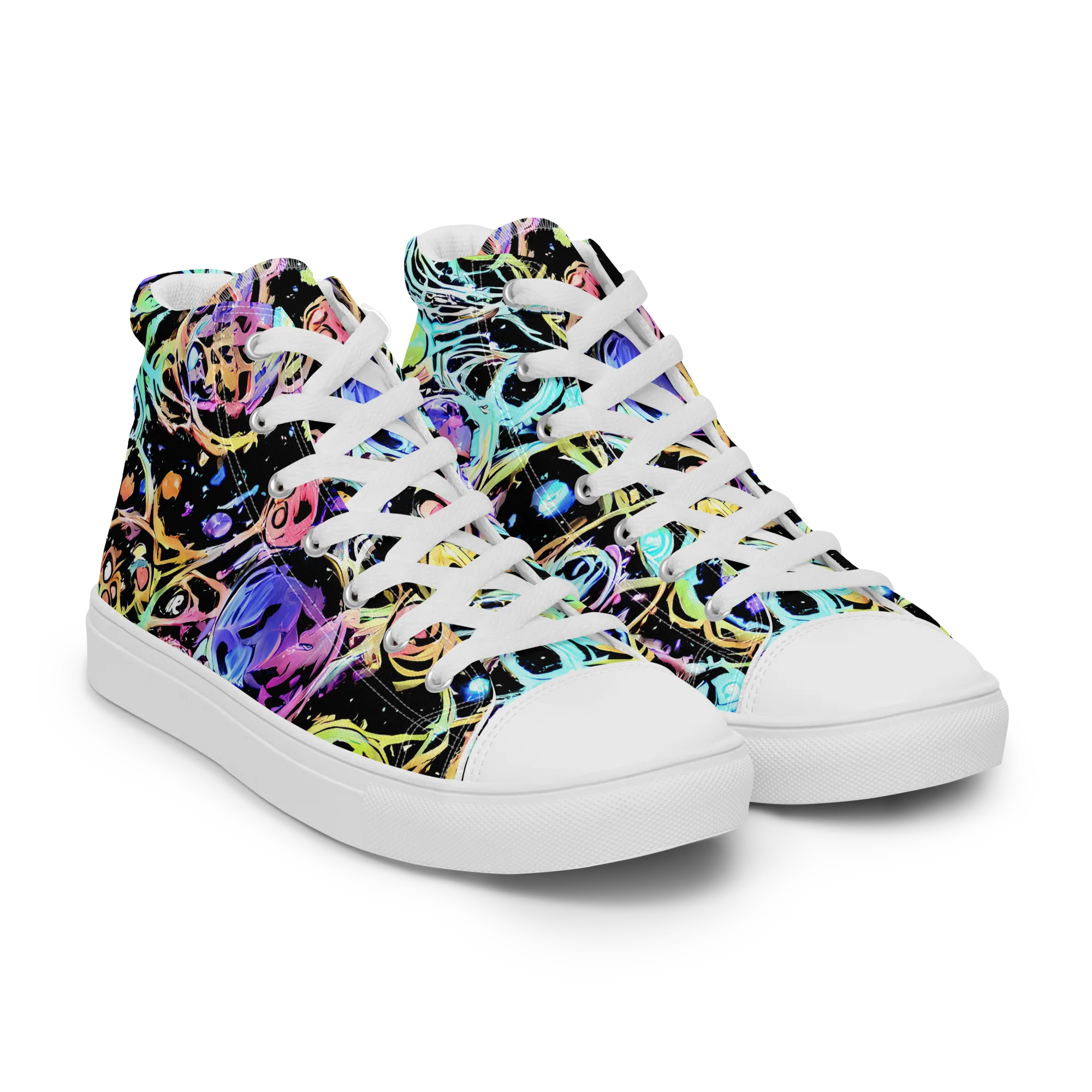 Galactic Jelly on Men's High Top Canvas Shoes — Right Front
