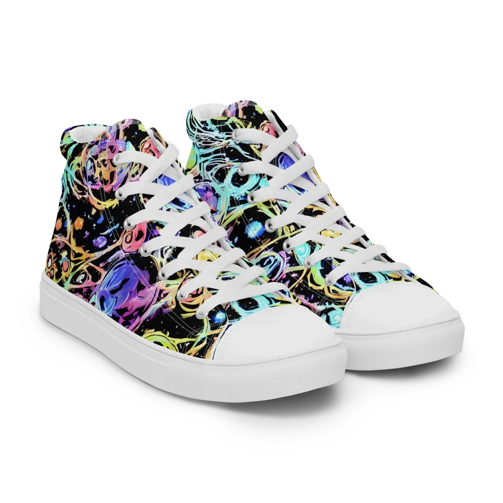 Galactic Jelly on Men's High Top Canvas Shoes — Right Front