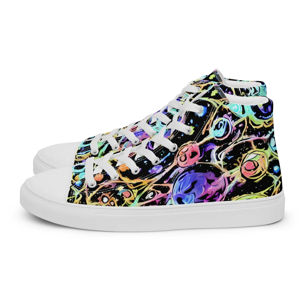 Galactic Jelly on Men's High Top Canvas Shoes — Left