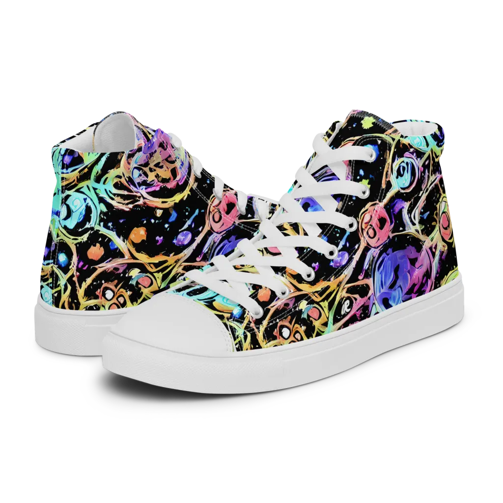 Galactic Jelly on Men's High Top Canvas Shoes — Left