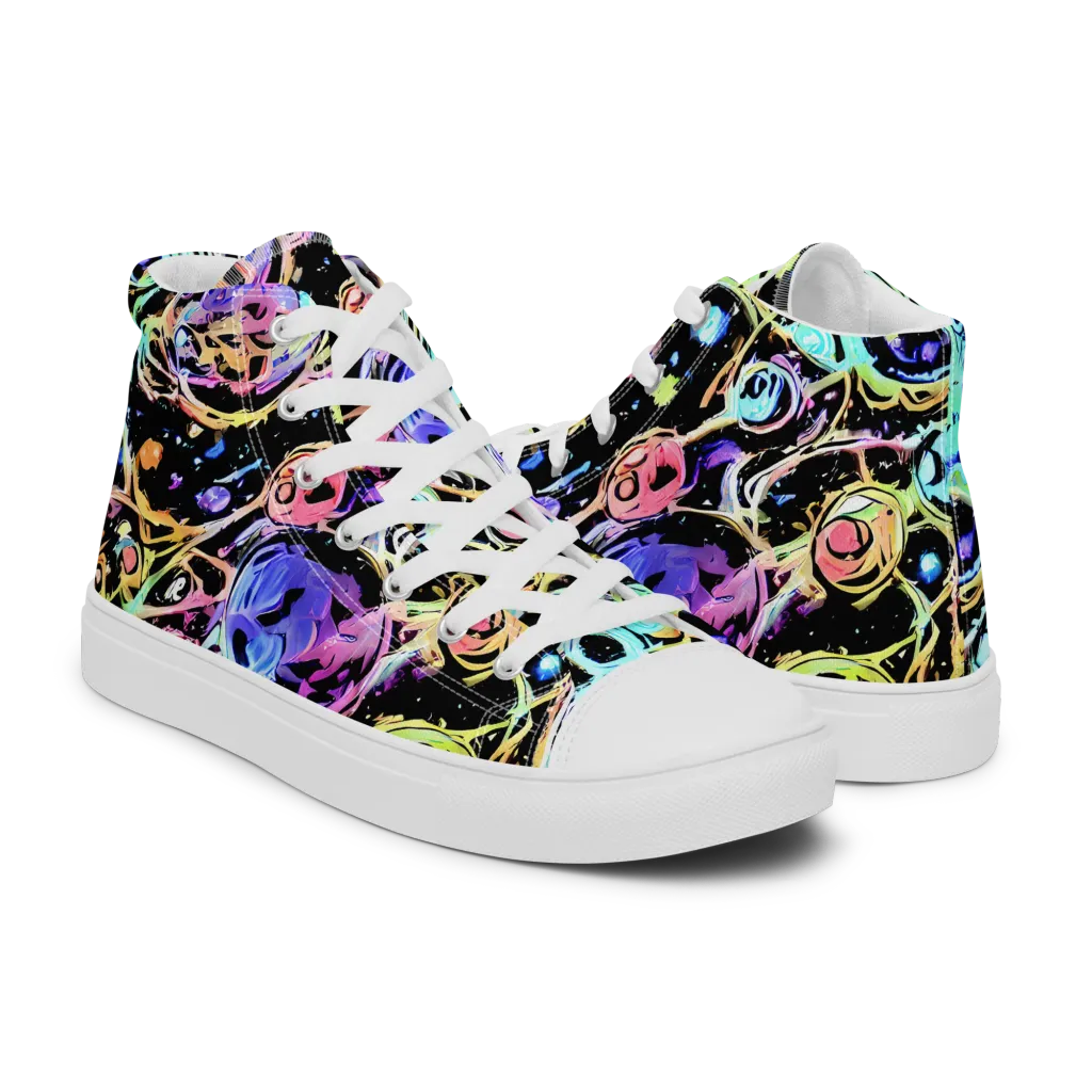 Galactic Jelly on Men's High Top Canvas Shoes — Right