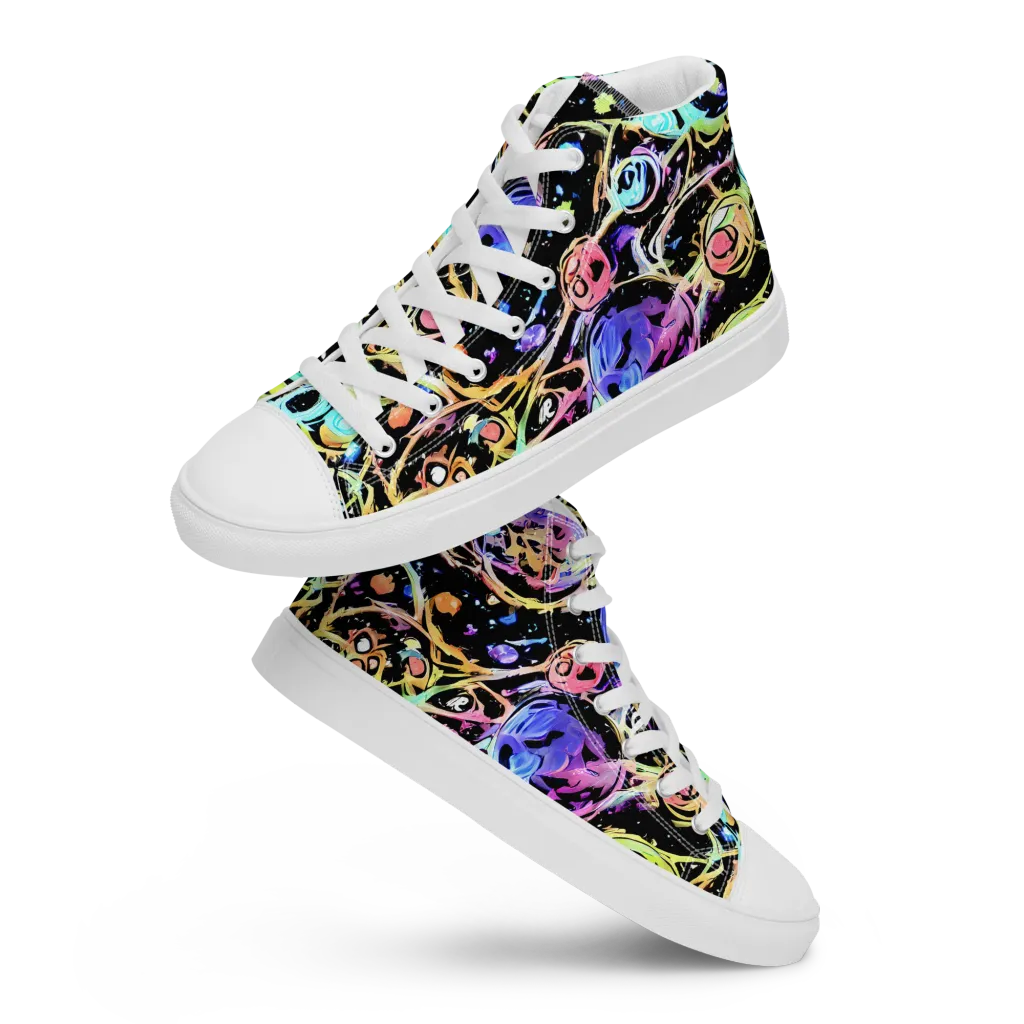 Galactic Jelly on Men's High Top Canvas Shoes — Front