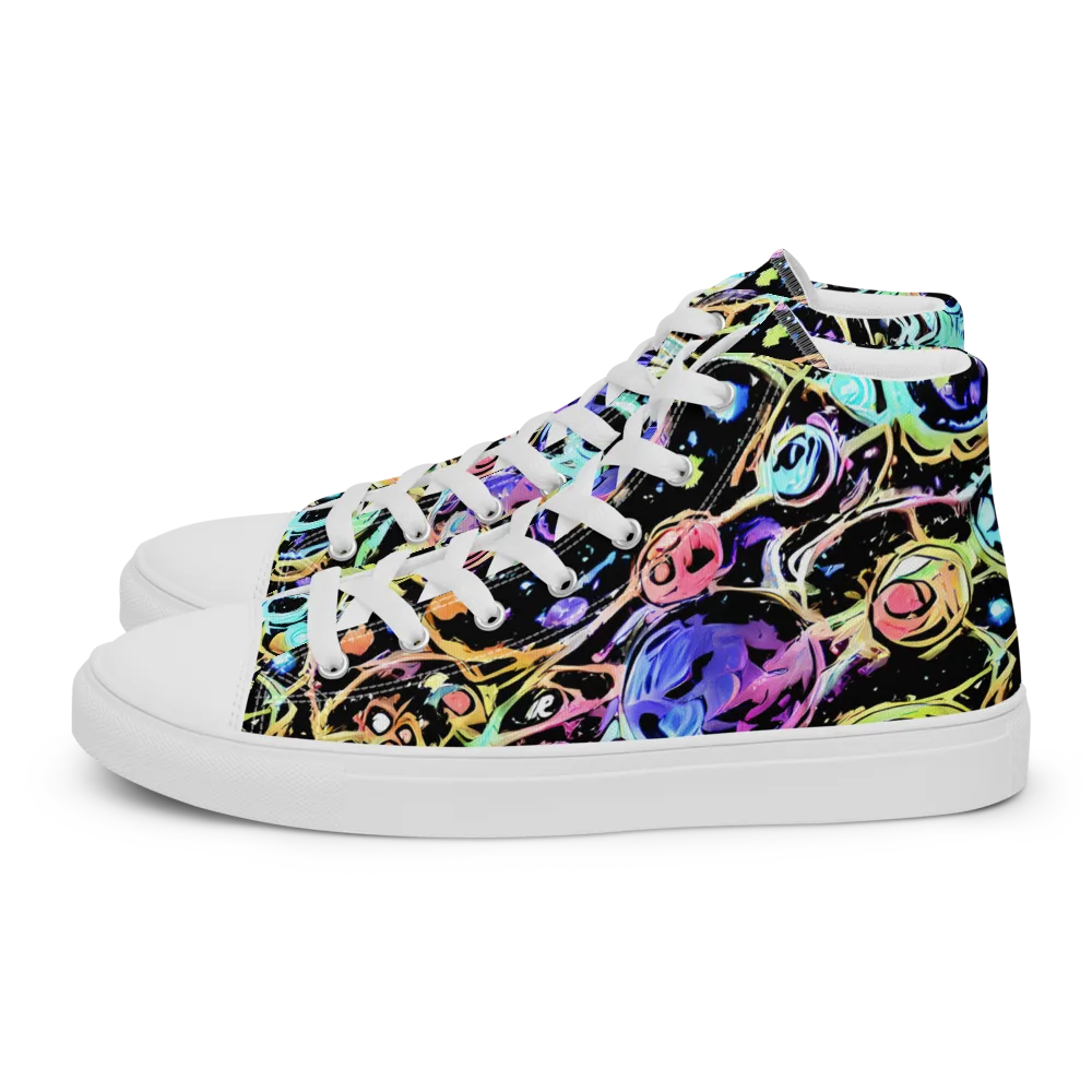 Galactic Jelly on Women's High Top Canvas Shoes — Left