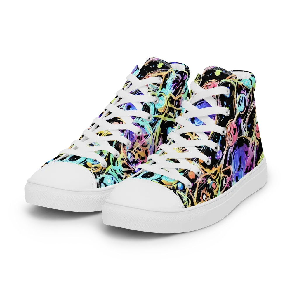 Galactic Jelly on Women's High Top Canvas Shoes — Left Front