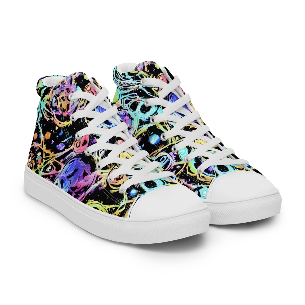 Galactic Jelly on Women's High Top Canvas Shoes — Right Front