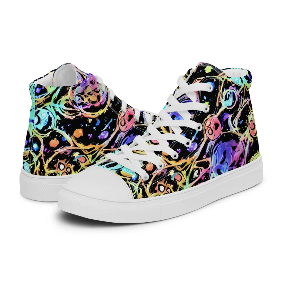 Galactic Jelly on Women's High Top Canvas Shoes — Left