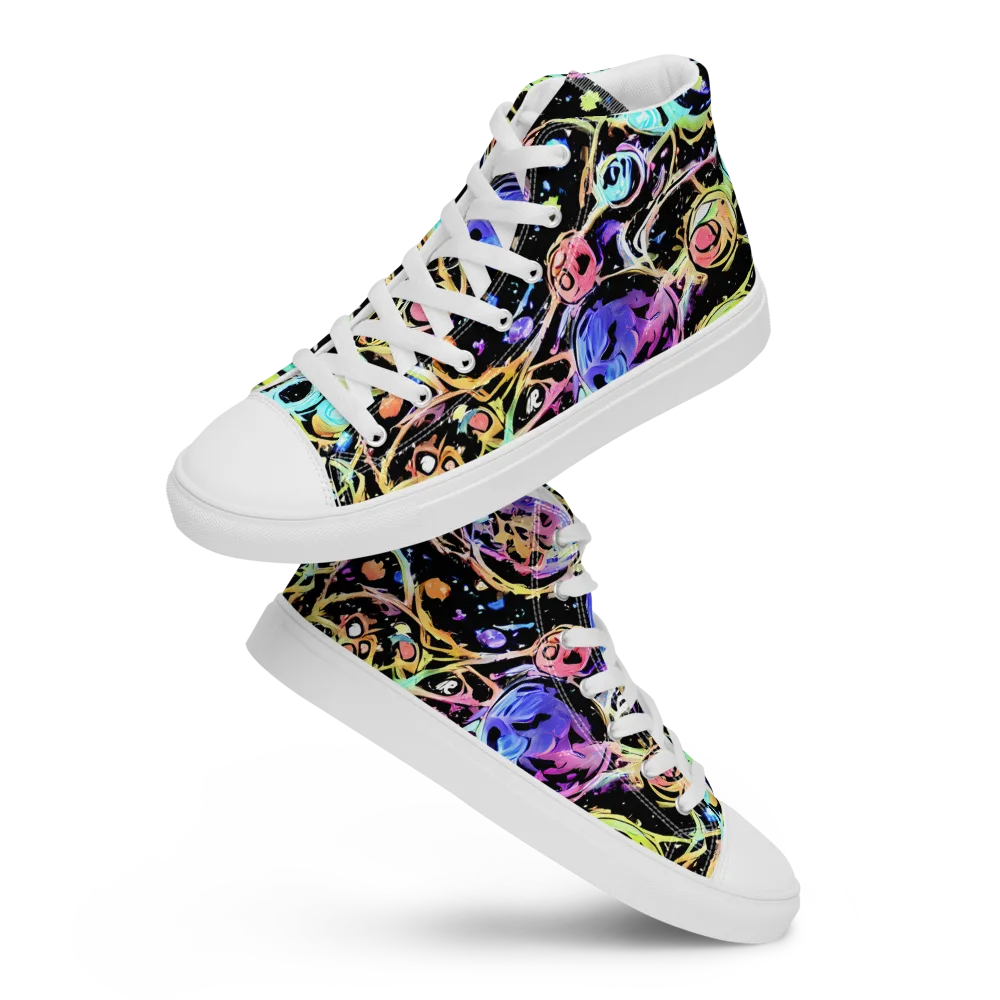 Galactic Jelly on Women's High Top Canvas Shoes — Front