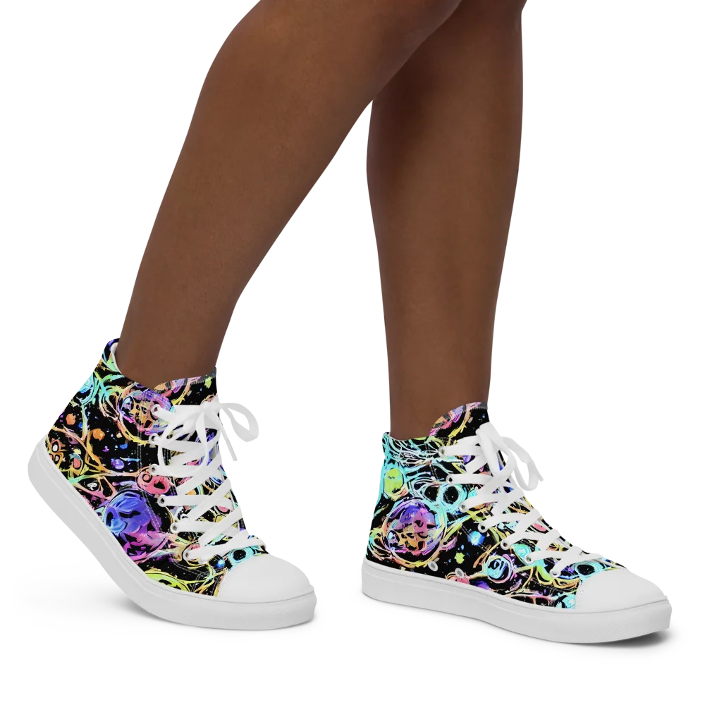 Galactic Jelly on Women's High Top Canvas Shoes — Right