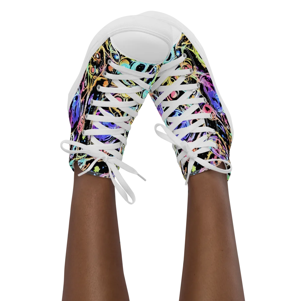 Galactic Jelly on Women's High Top Canvas Shoes — Front