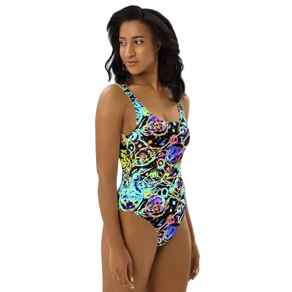 Galactic Jelly on One-Piece Swimsuit — Right