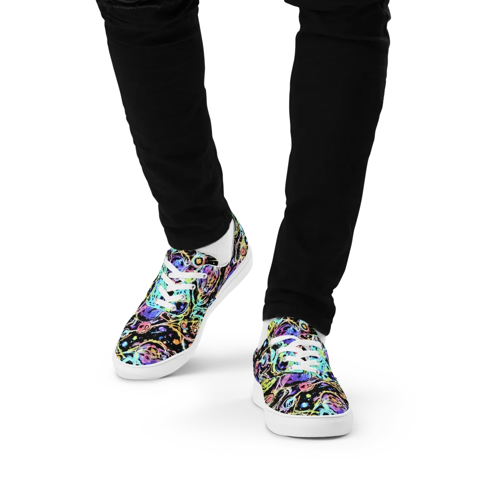 Galactic Jelly on Men's Lace-Up Canvas Shoes — Front