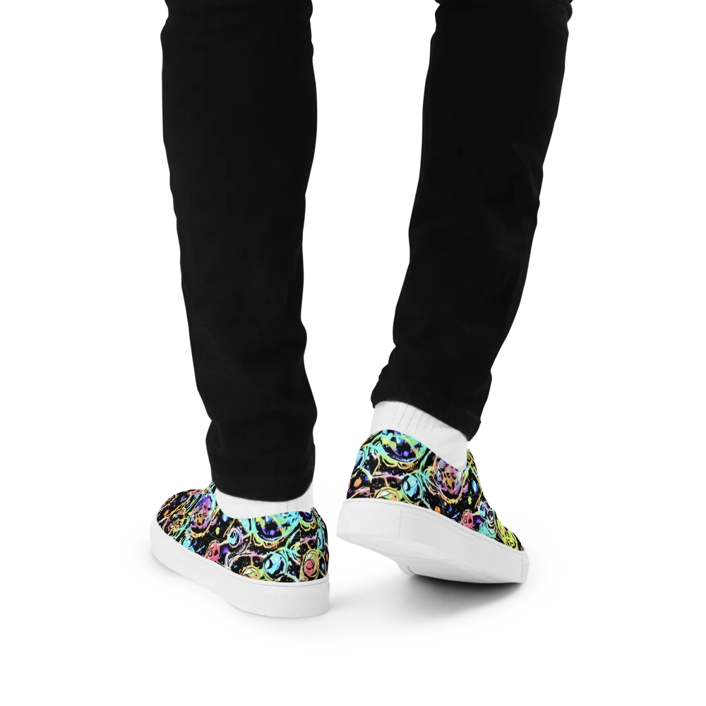 Galactic Jelly on Men's Lace-Up Canvas Shoes — Back