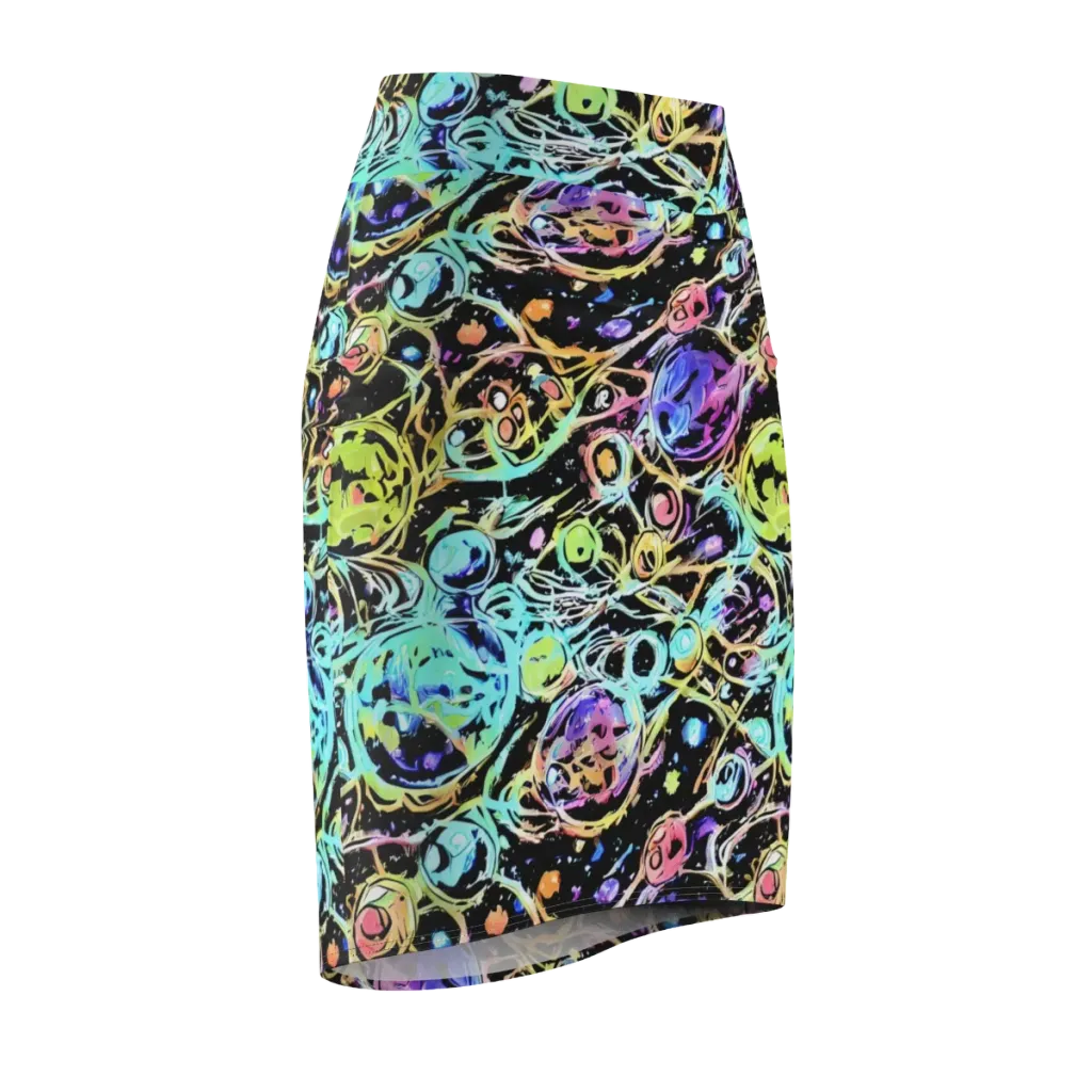 Galactic Jelly on Pencil Skirt — Front Side