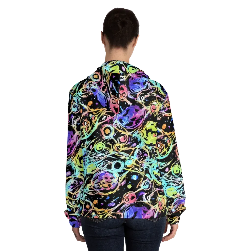 Galactic Jelly on Women's Full-Zip Hoodie — Back On Person