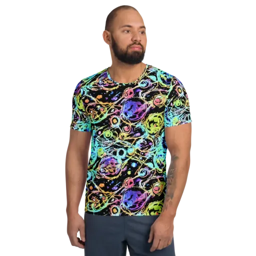 Galactic Jelly on a Men's Athletic T-Shirt