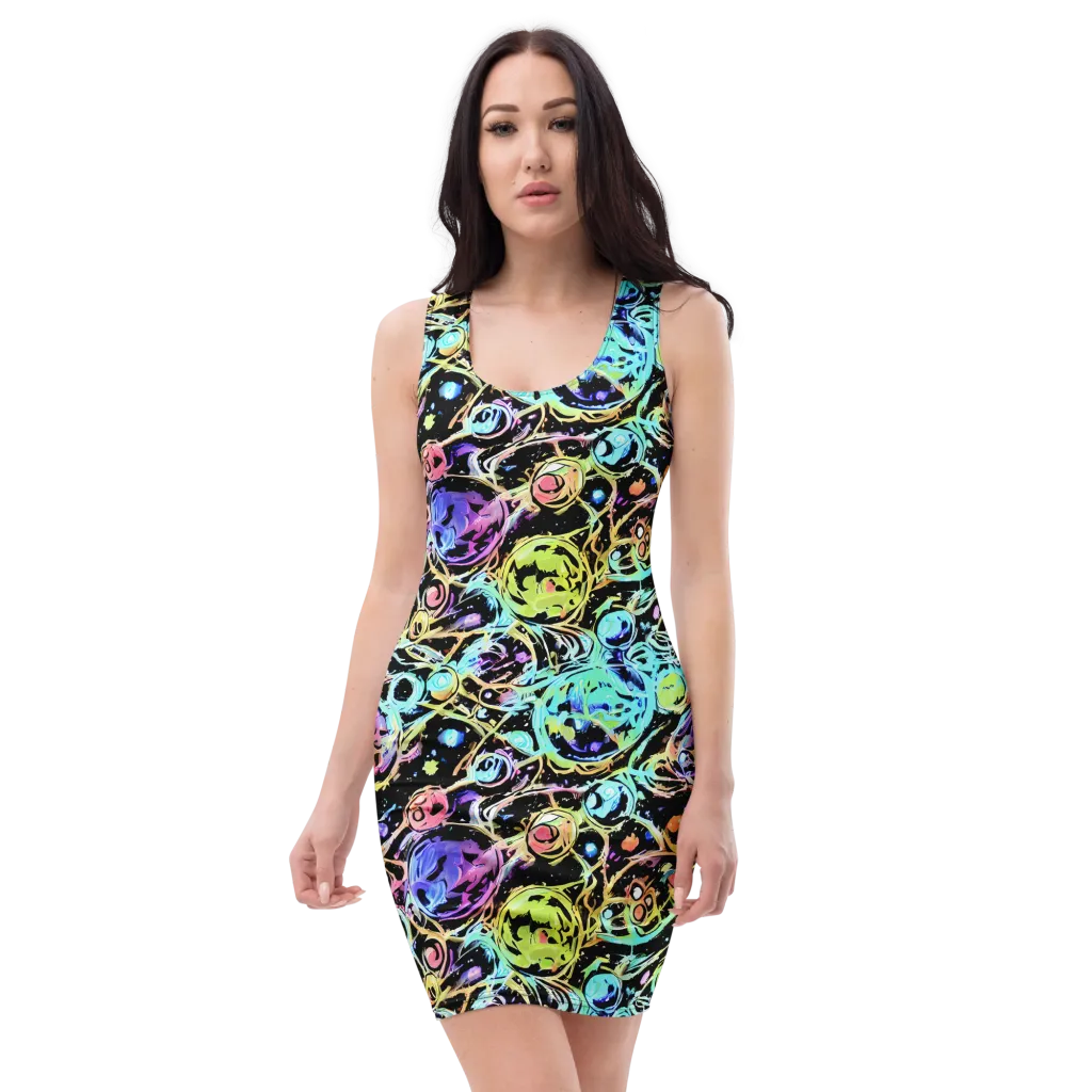 Galactic Jelly on Bodycon Dress — Front