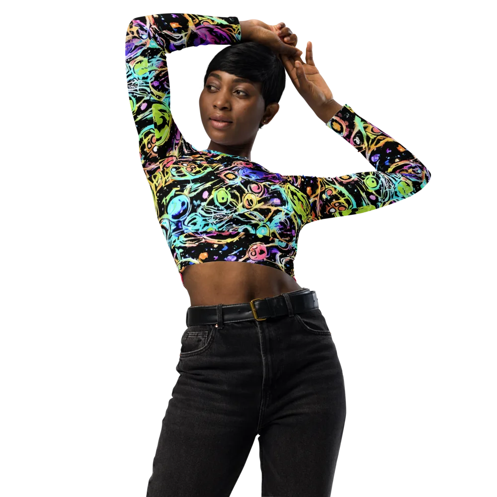 Galactic Jelly on Long Sleeve Crop Top — Front