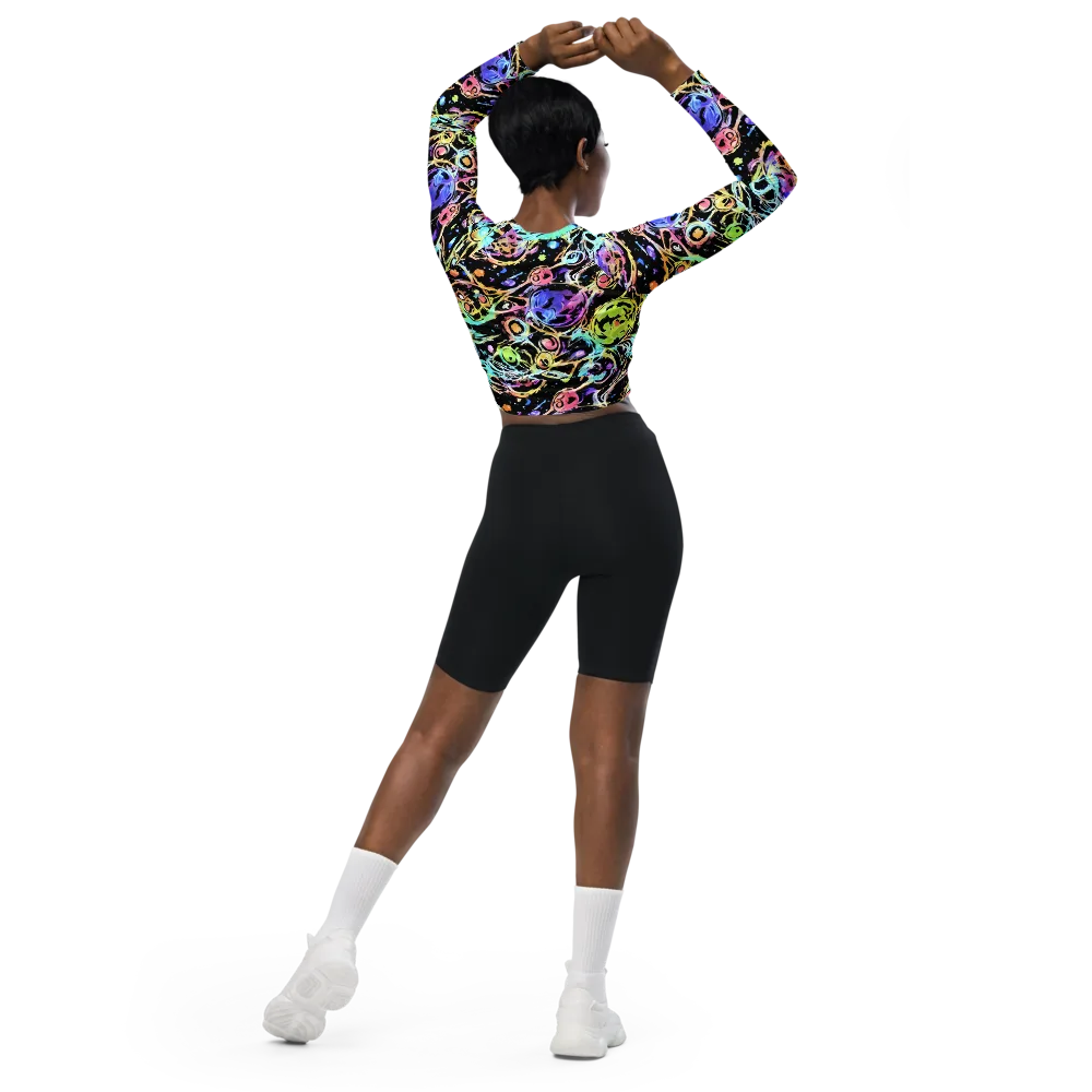 Galactic Jelly on Long Sleeve Crop Top — Back