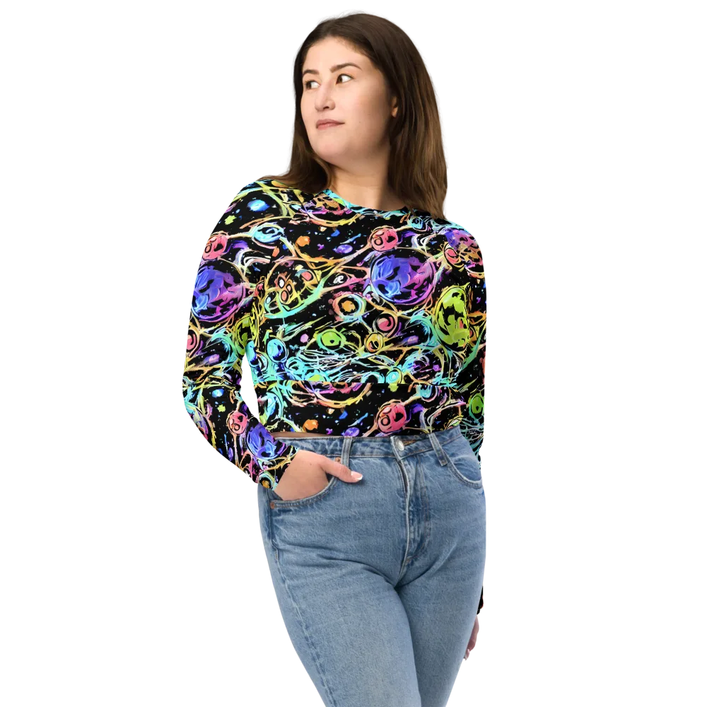 Galactic Jelly on Long Sleeve Crop Top — Front