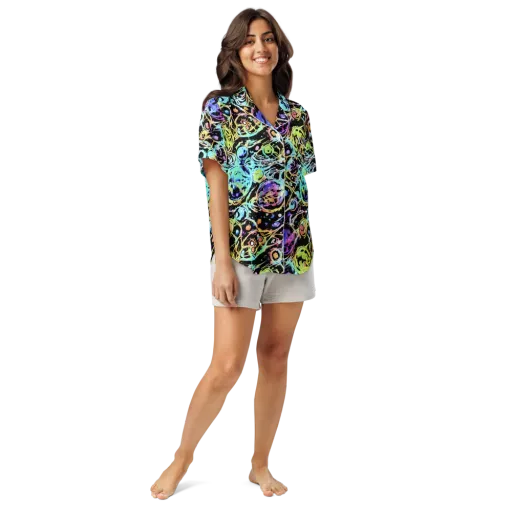 Galactic Jelly on a Women's Short Sleeve Pajama Top
