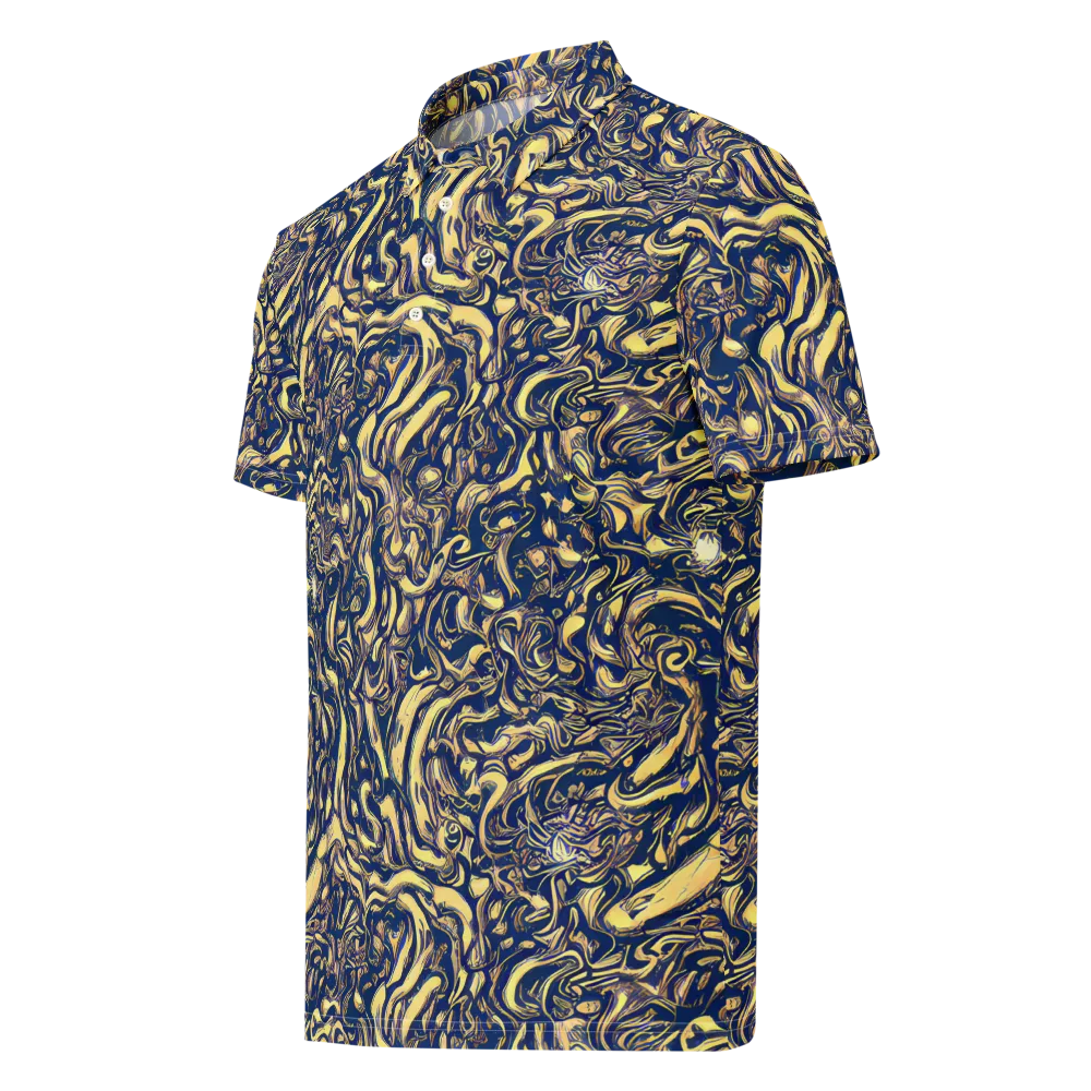 Ultramarine Flow on Men's Slim Fit Polo Shirt — Left Front
