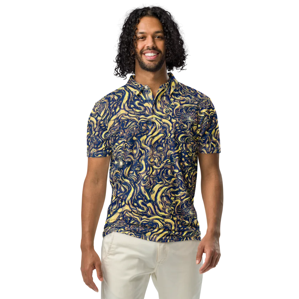 Ultramarine Flow on Men's Slim Fit Polo Shirt — Front