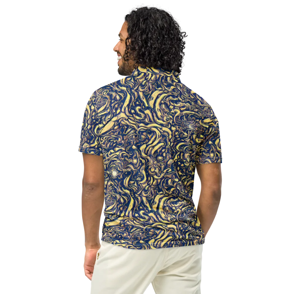 Ultramarine Flow on Men's Slim Fit Polo Shirt — Back