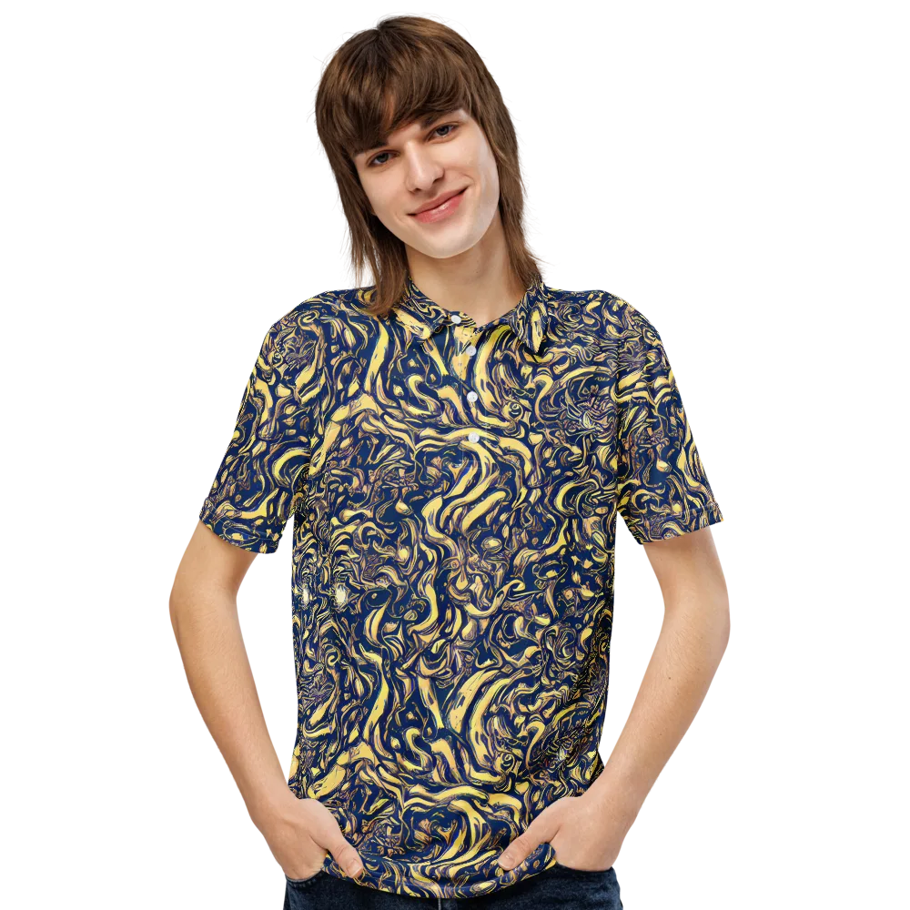 Ultramarine Flow on Men's Slim Fit Polo Shirt — Front