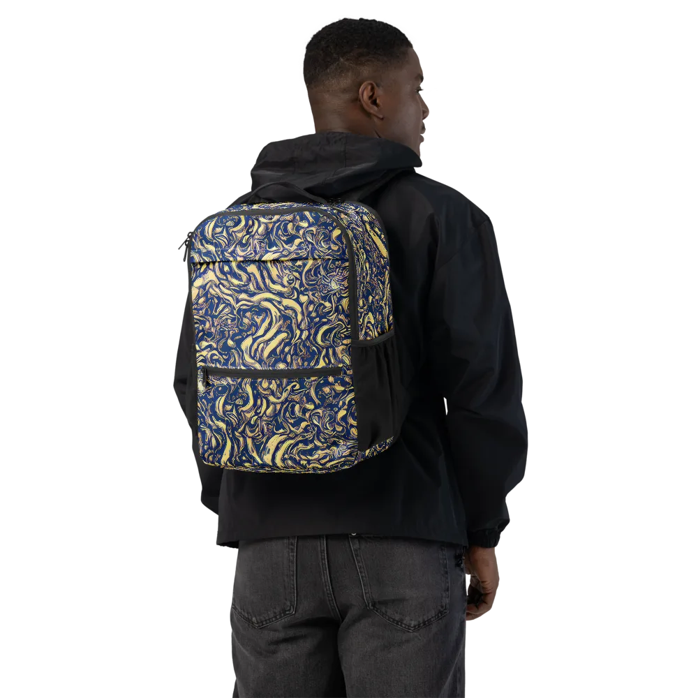 Ultramarine Flow on Utility Backpack — Back