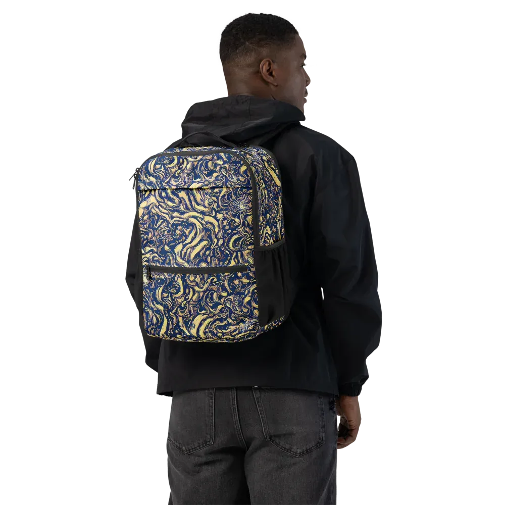 Ultramarine Flow on Utility Backpack — Back