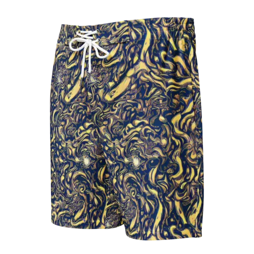 Ultramarine Flow on a Men's Board Shorts